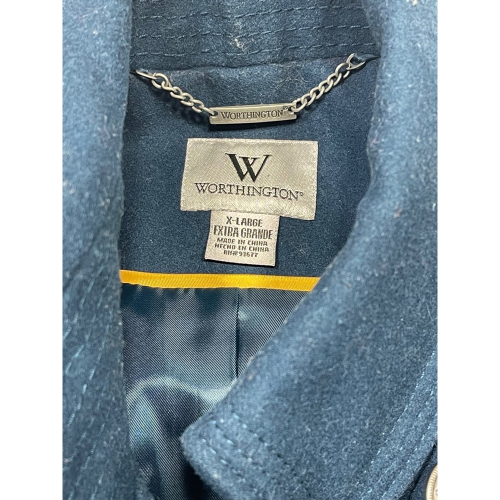 Women's Worthington Wool military styleCoat, XL, Blue - Picture 2 of 7